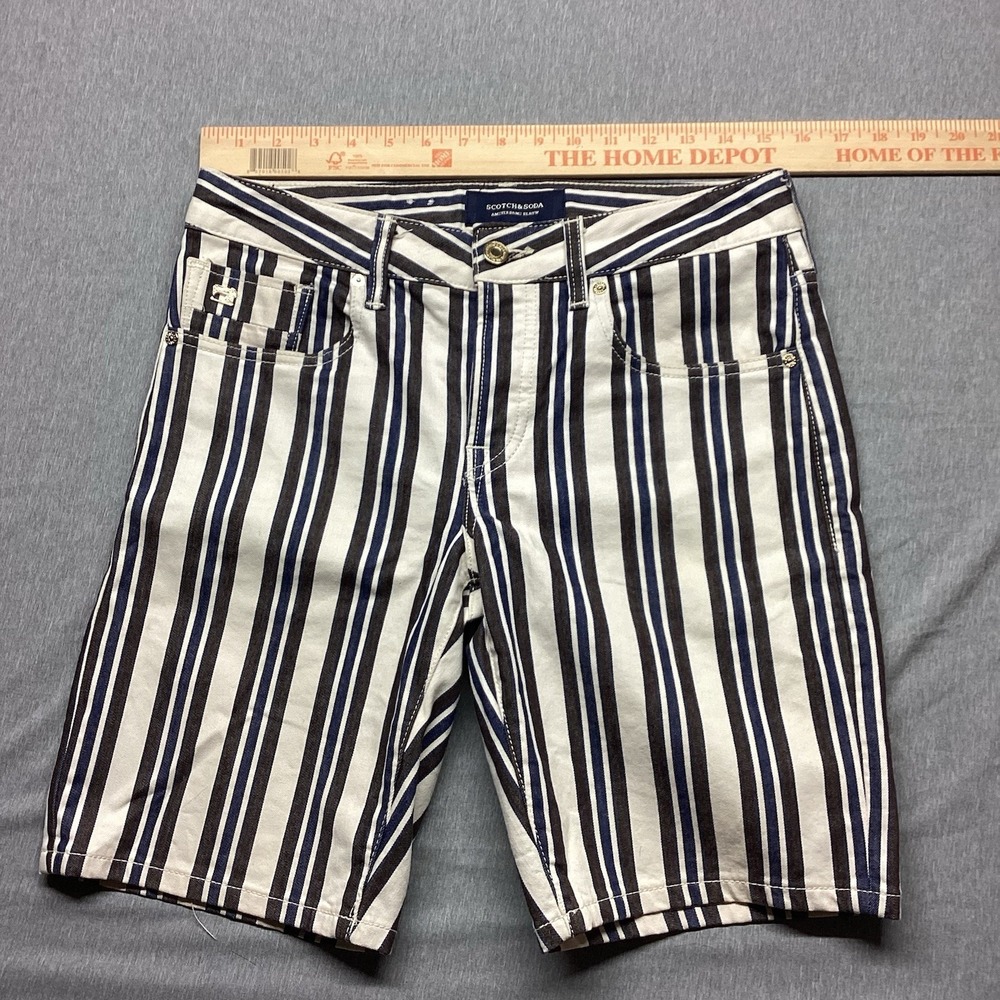 Scotch & Soda Amsterdam Blauw Men's Striped Ralston Shorts Size 29